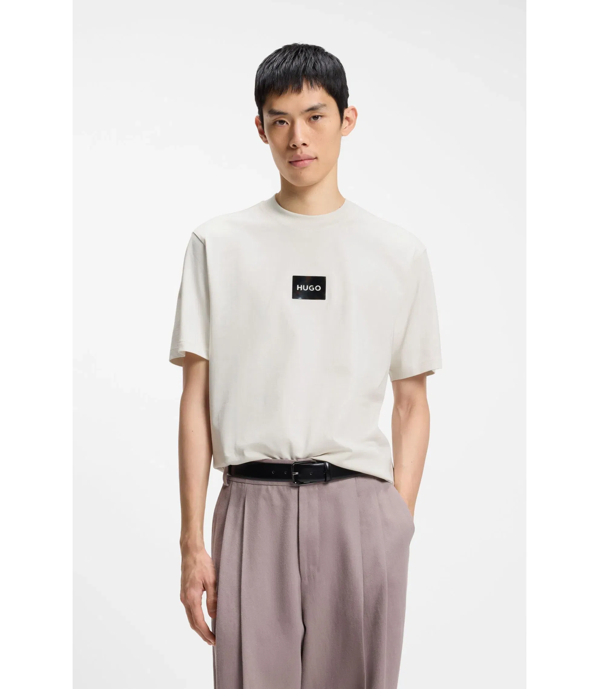 Hugo Tortoise Logo T-Shirt In Cotton Jersey White