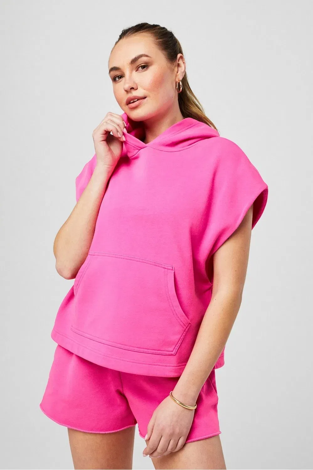 Fabletics Year Round Terry Sleeveless Hooded Sweatshirt