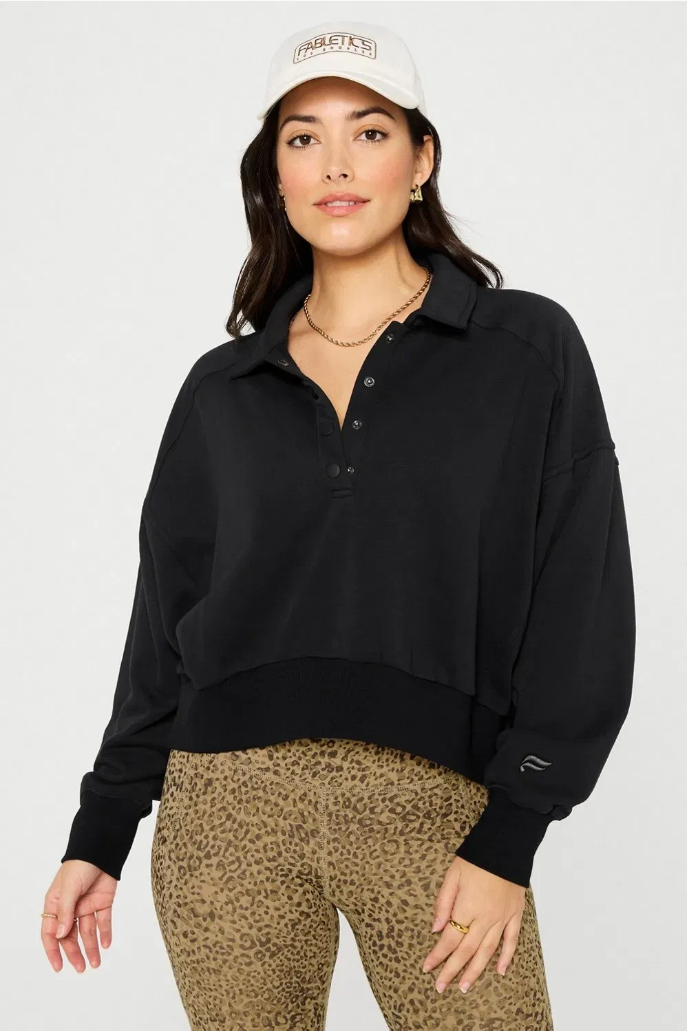 Fabletics Year Round Terry Snap Front Sweatshirt