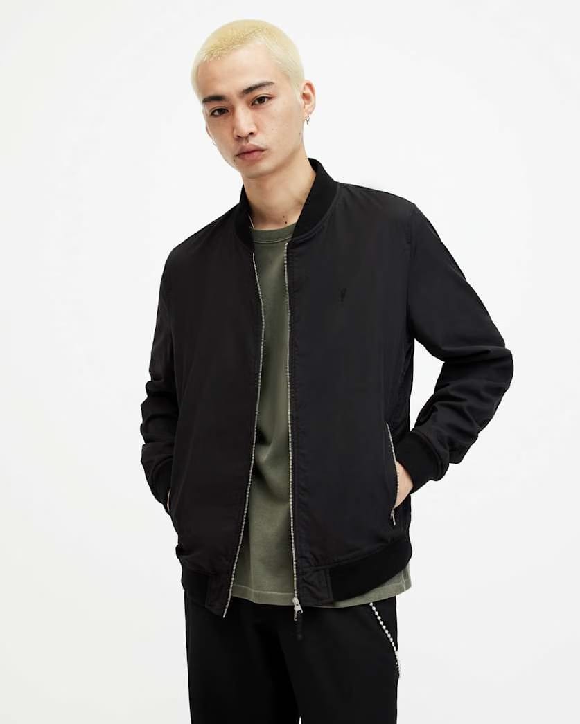 Allsaints Bassett Ramskull Bomber Jacket Black