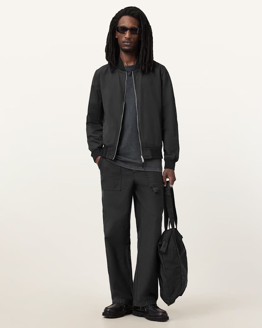 Allsaints Bassett Reversible Ramskull Bomber Jacket Black/Dull Green