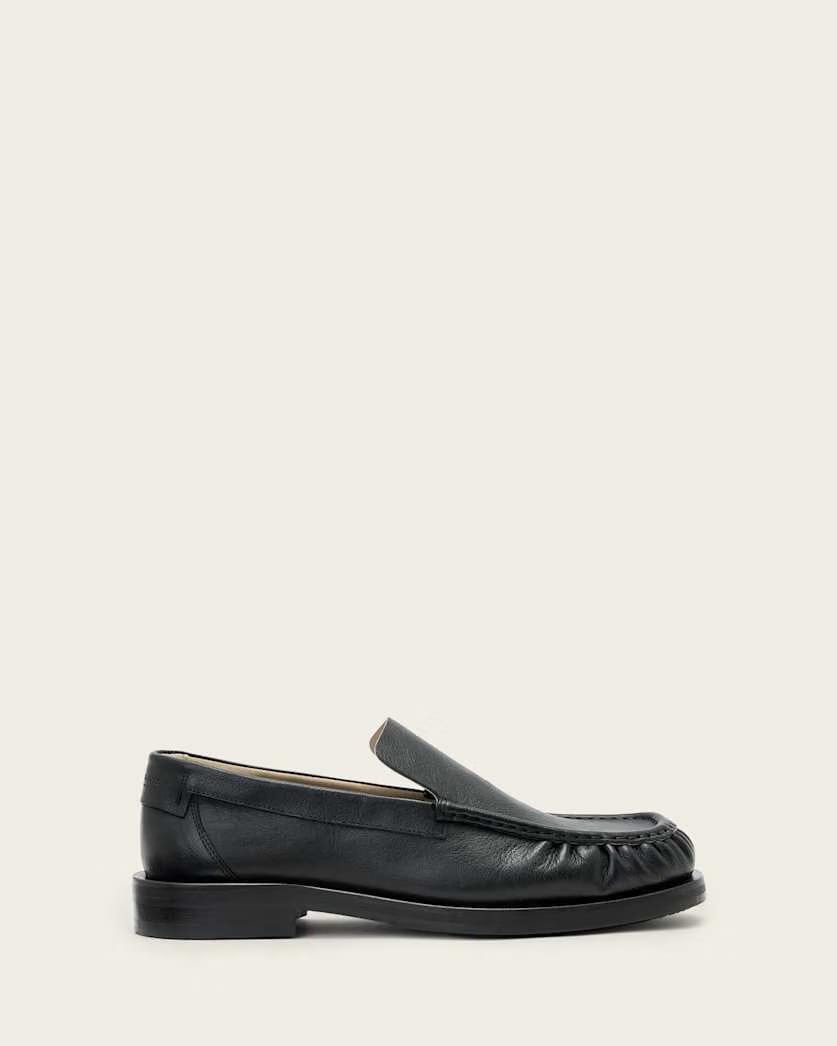Allsaints Bloom Leather Loafers Black