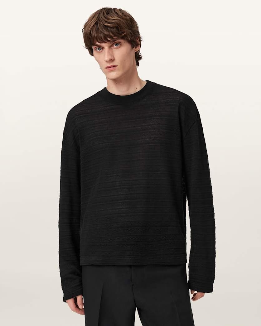 Allsaints Cove Long Sleeve T-Shirt Jet Black