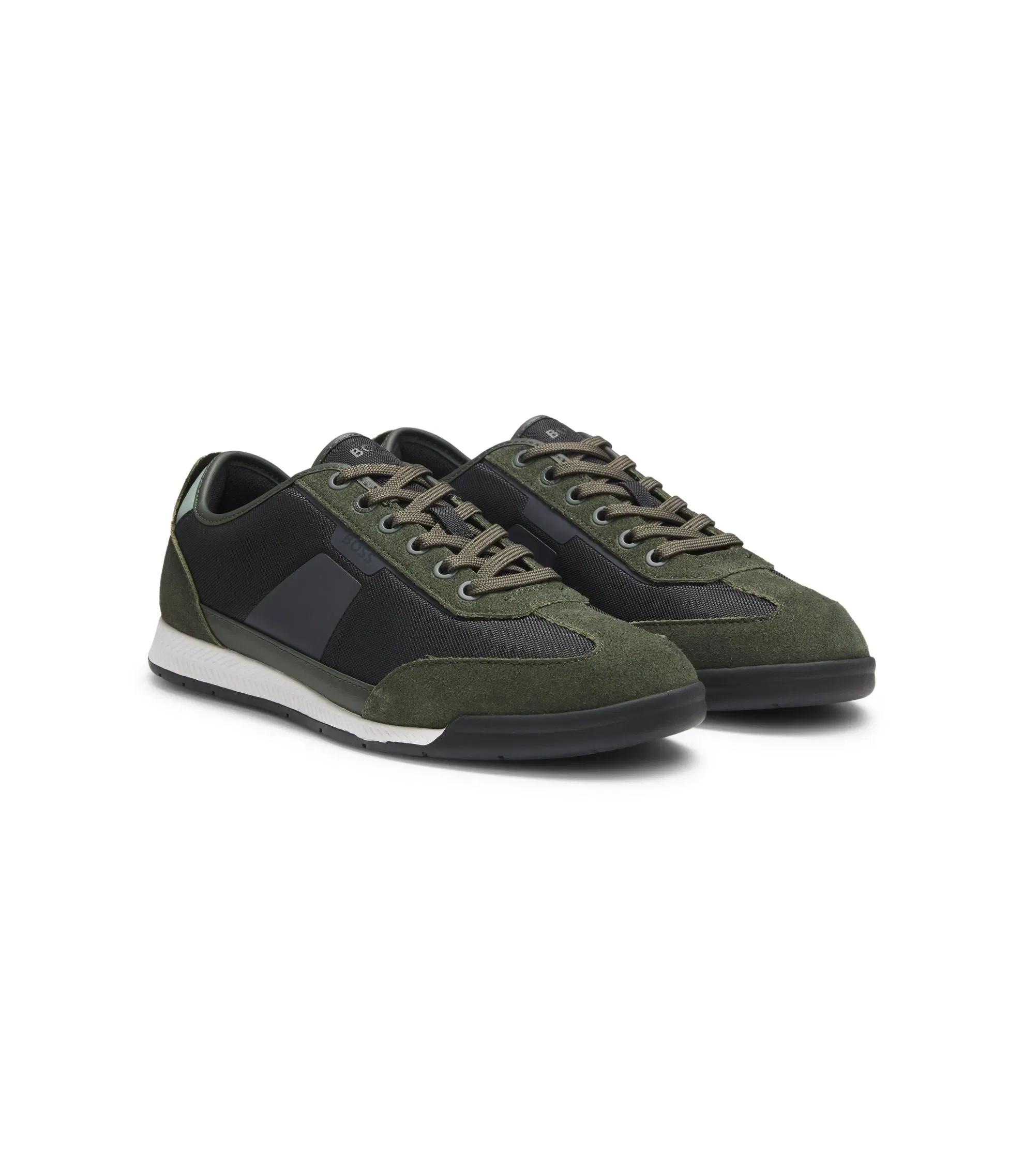 Boss Low Top Trainers With Structured Trims Light Green Light Green