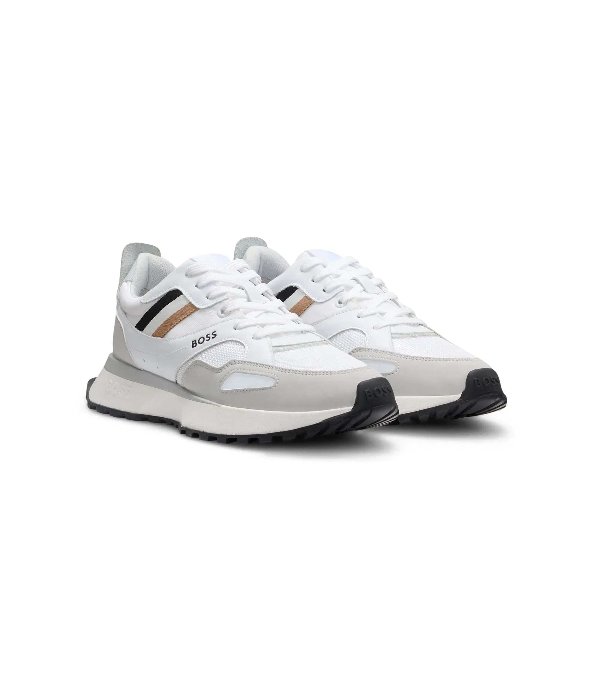 Boss Running Style Sneakers With Eva Rubber Outsole White White