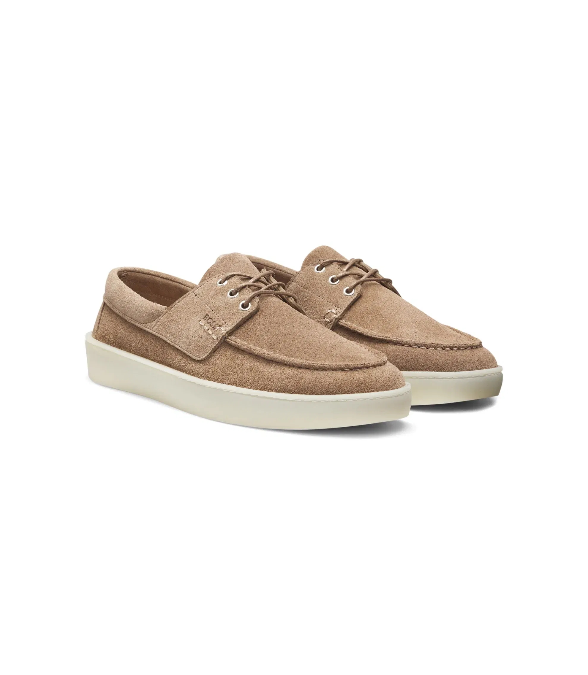 Boss Suede Loafers With Slightly Translucent Sole Beige Beige