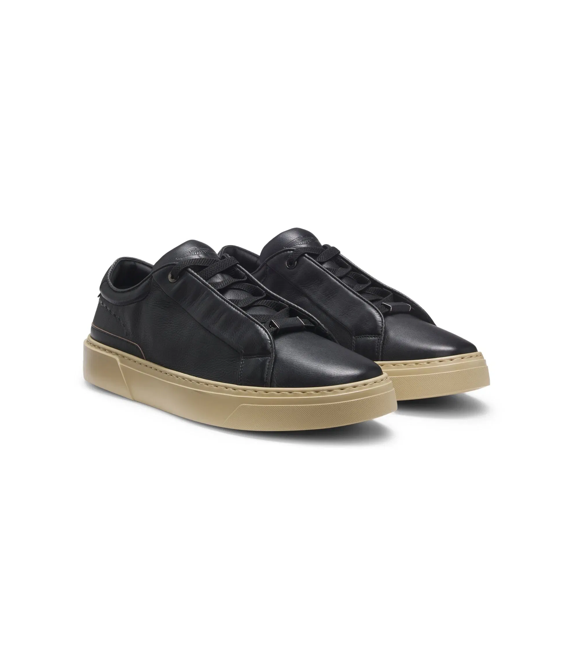 Boss x Aston Martin Trainers In Leather Black Black
