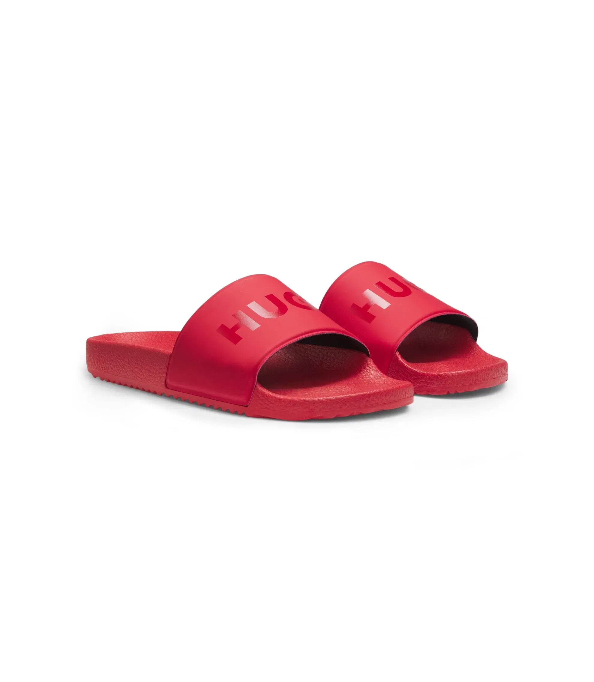 Hugo Italian Made Slides With Tonal Logo Red Red