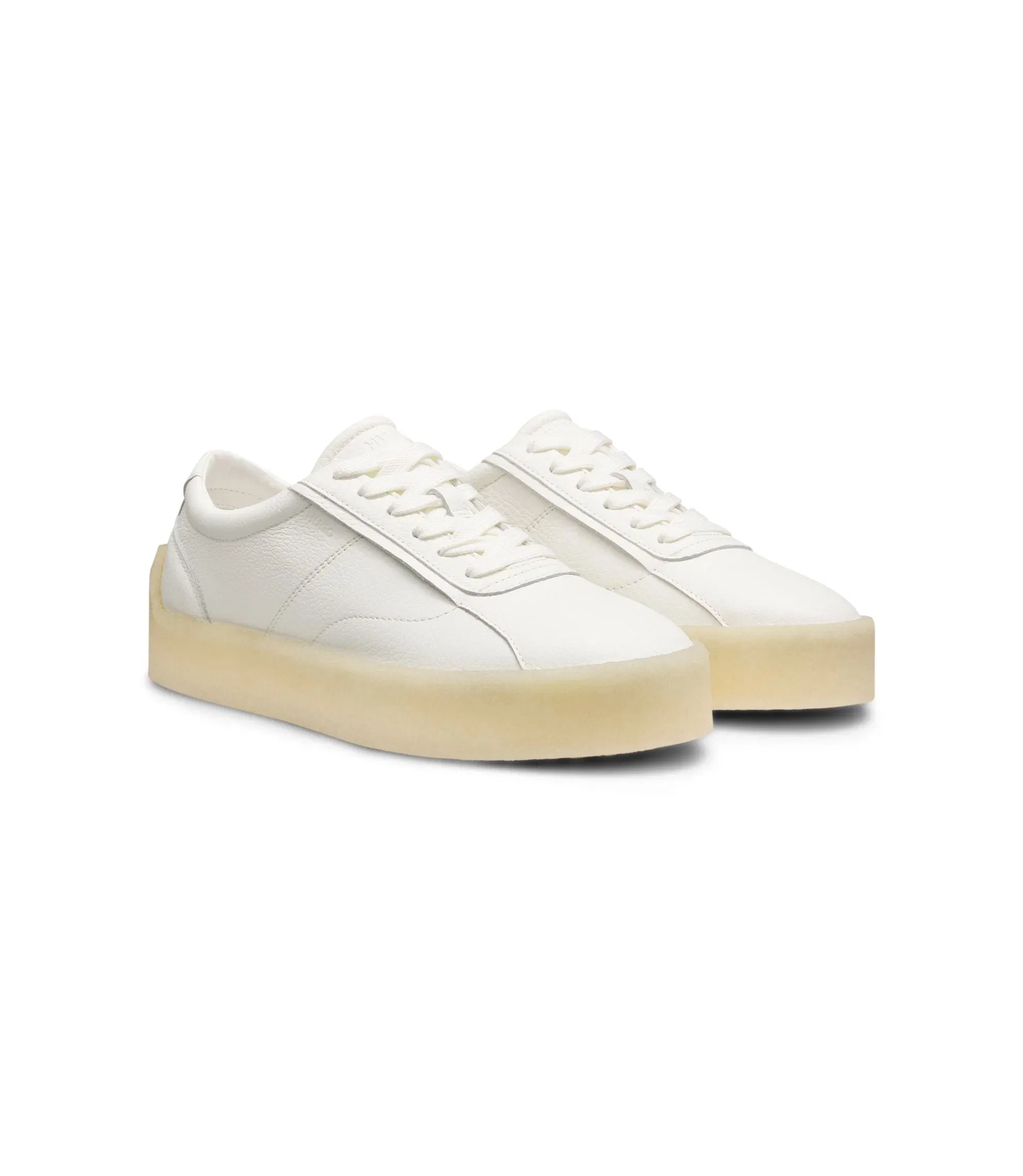 Hugo Leather Derby Shoes With Crepe Rubber Sole White White