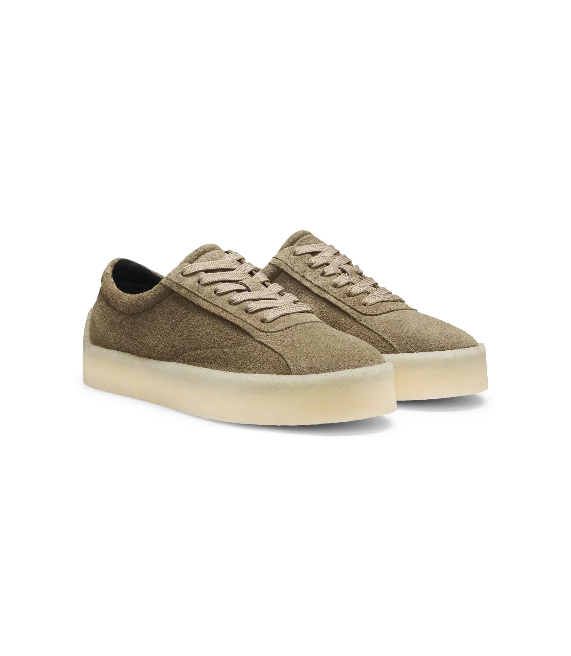 Hugo Suede Derby Shoes With Crepe Rubber Outsole Green Green