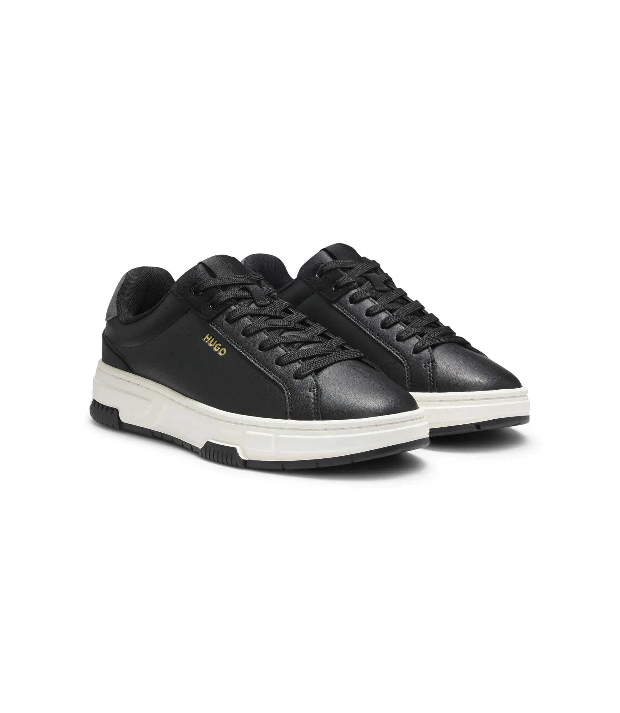 Hugo Trainers In Faux Leather Black Black