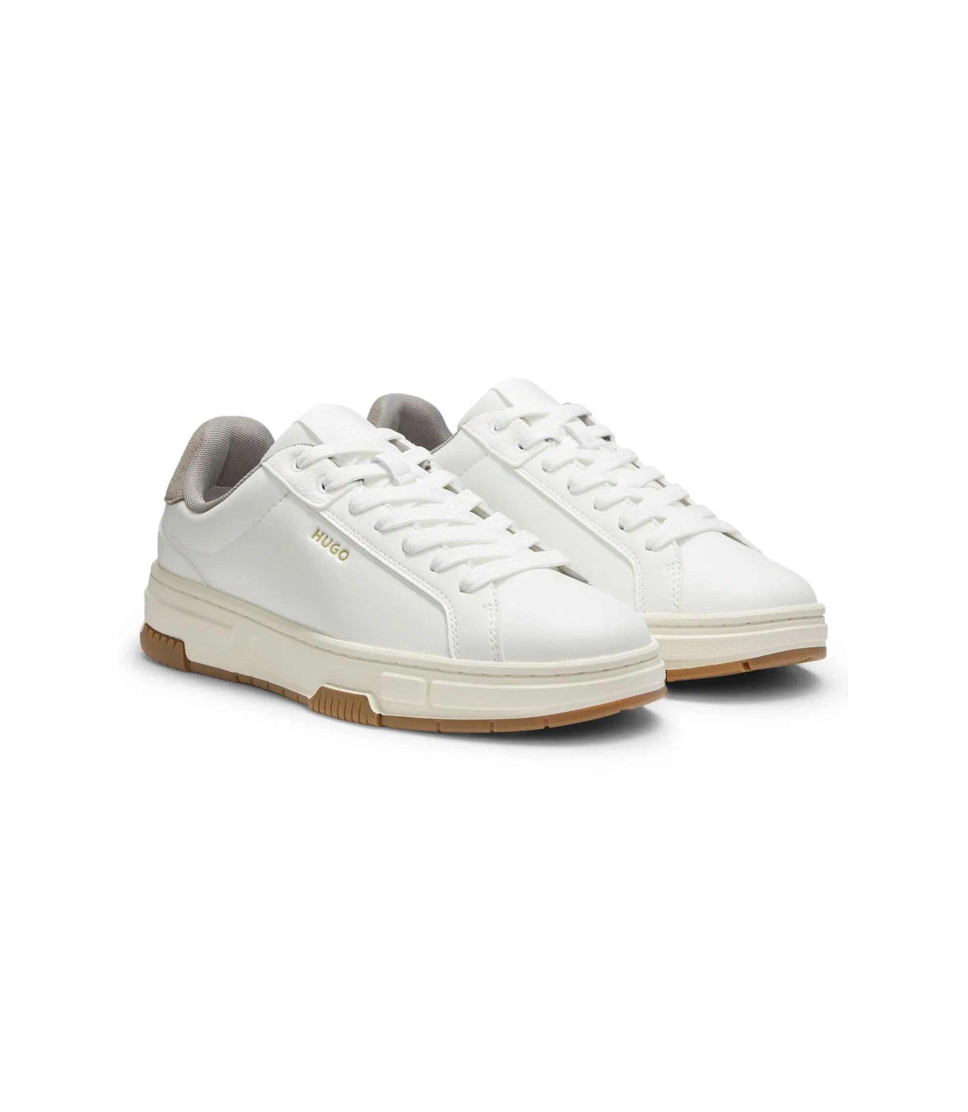 Hugo Trainers In Faux Leather White White