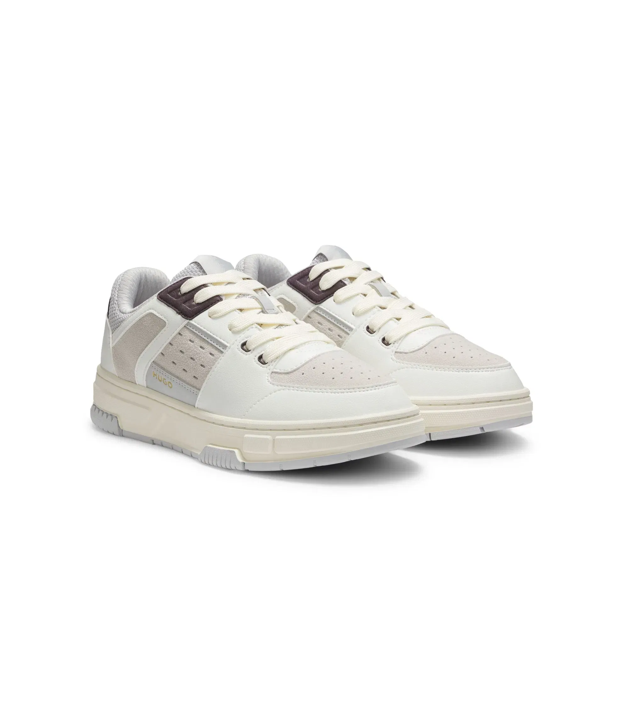 Hugo Trainers With Mesh And Faux Leather White White