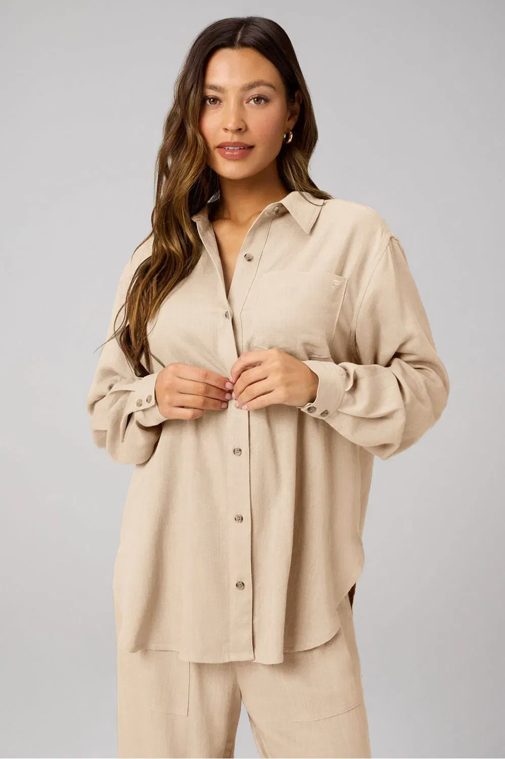 Fabletics Lifestyle Linen Button - Up Shirt