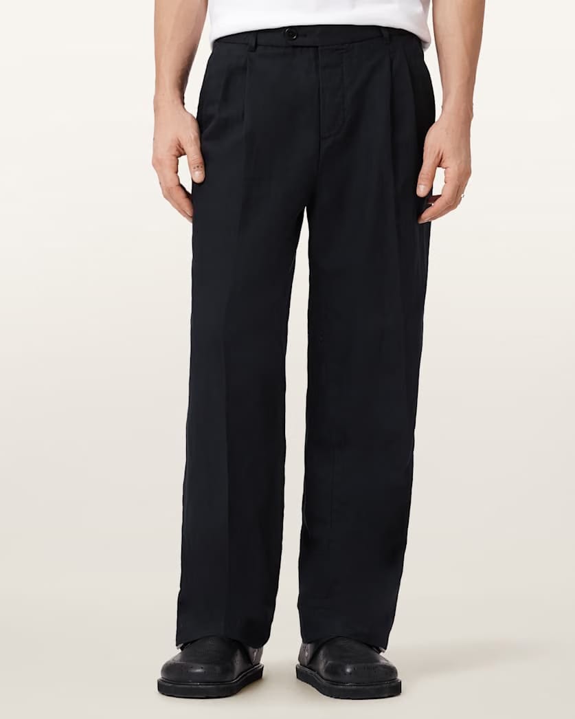 Allsaints Roland Straight Leg Pants Faded Black