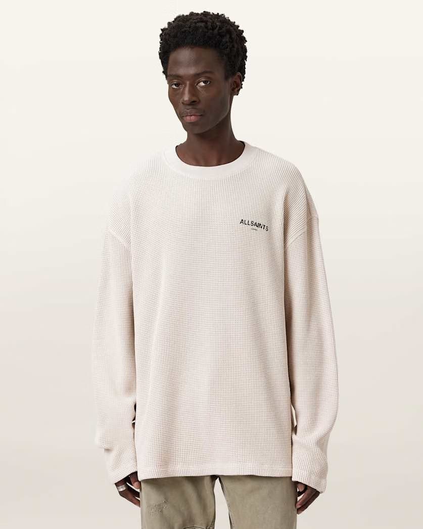 Allsaints Sept Long Sleeve Sweatshirt Smoke White