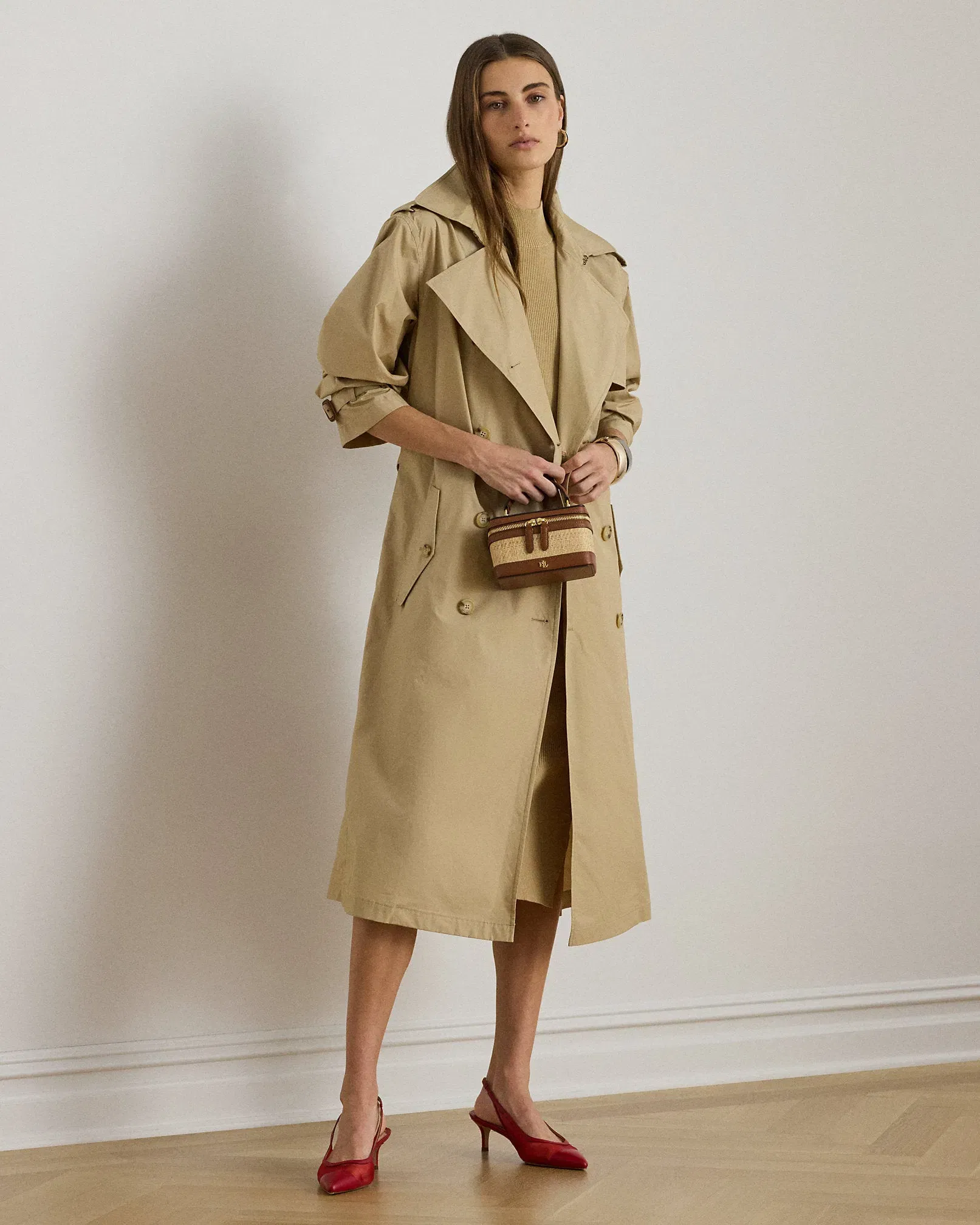 Ralph Lauren DoubleBreasted Cotton Trench Coat