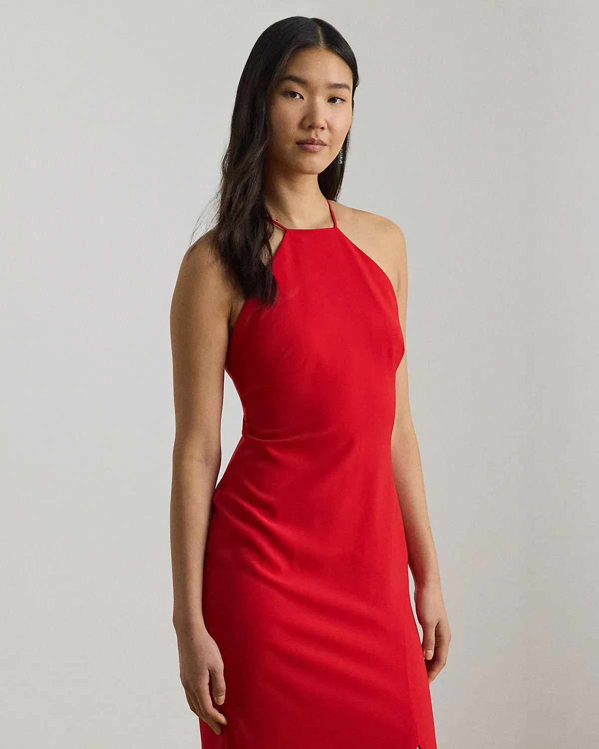 Ralph Lauren DoubleFaced Crepe Halter Gown