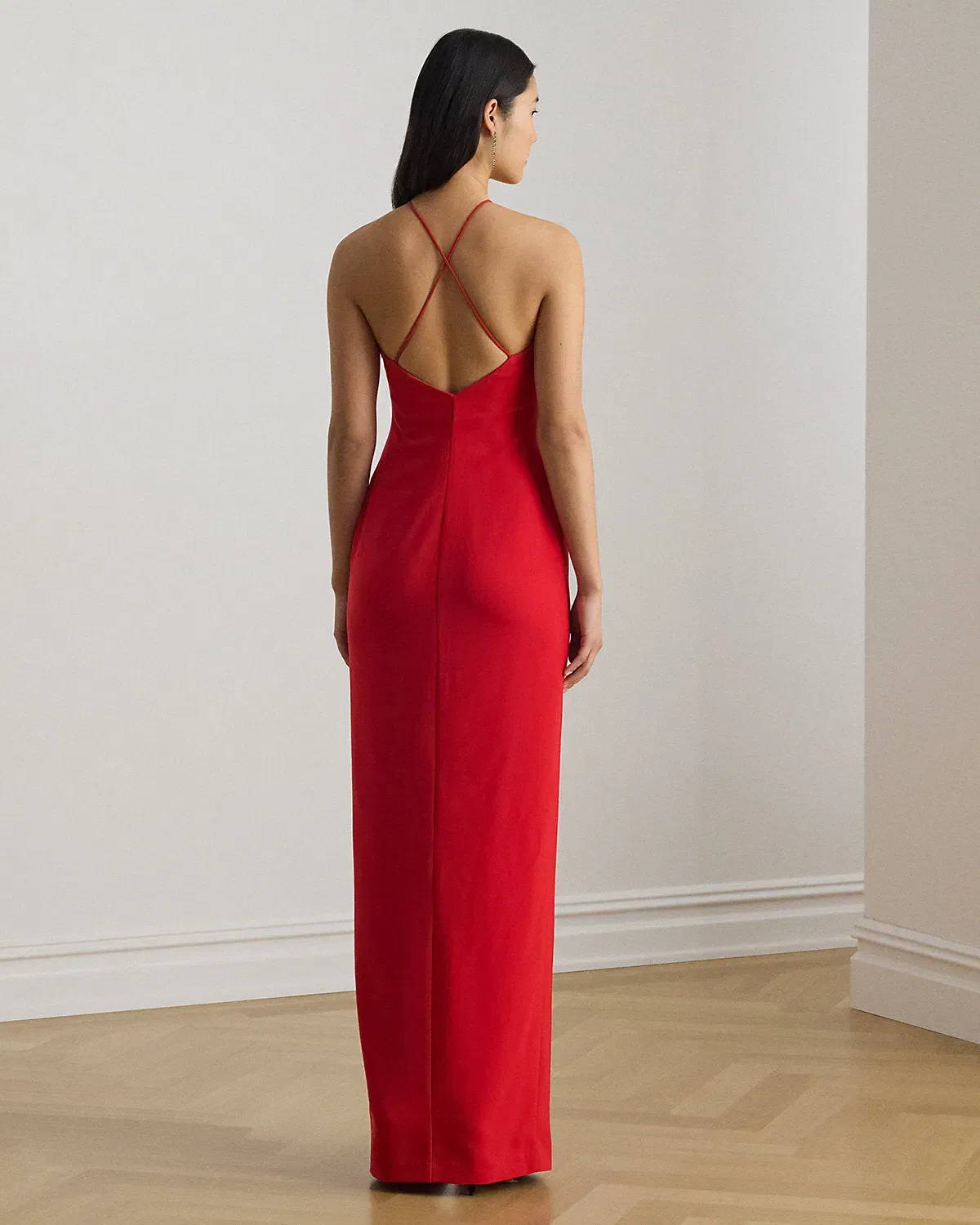 Ralph Lauren DoubleFaced Crepe Halter Gown