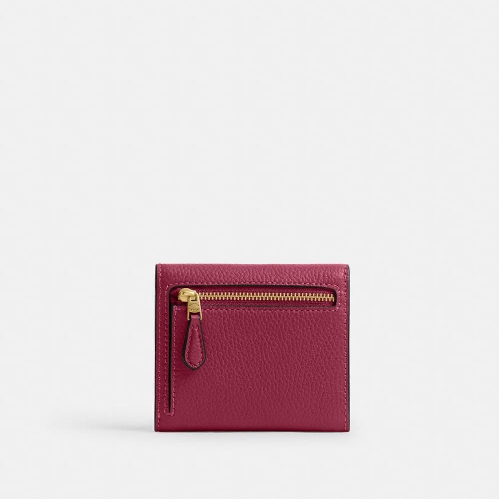 Coach Mila Small Flap Wallet Brass Dark Fuchsia