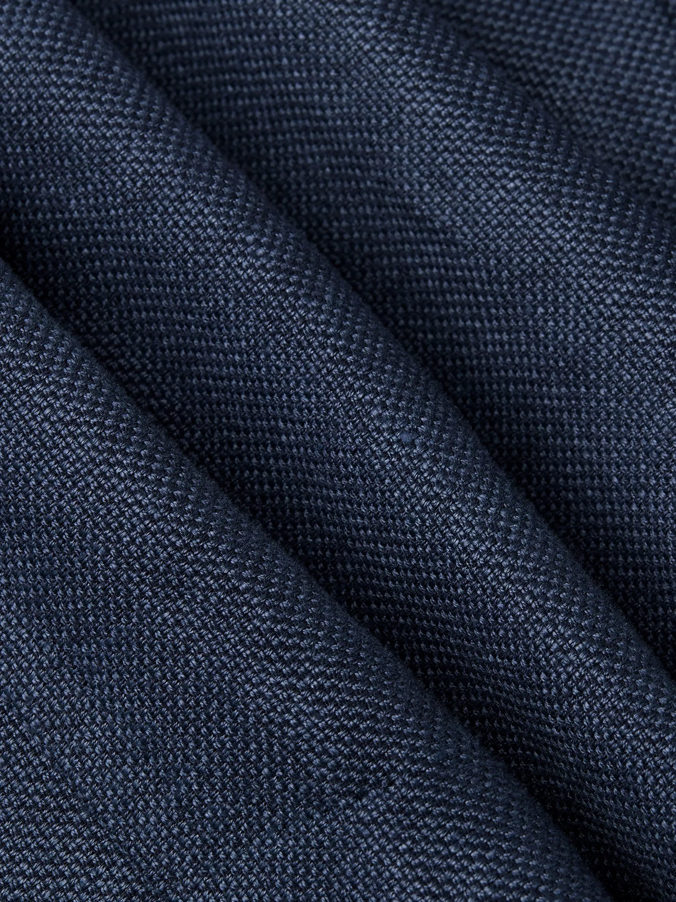 Zegna Dark Blue Crossover Linen Wool And Silk Jacket
