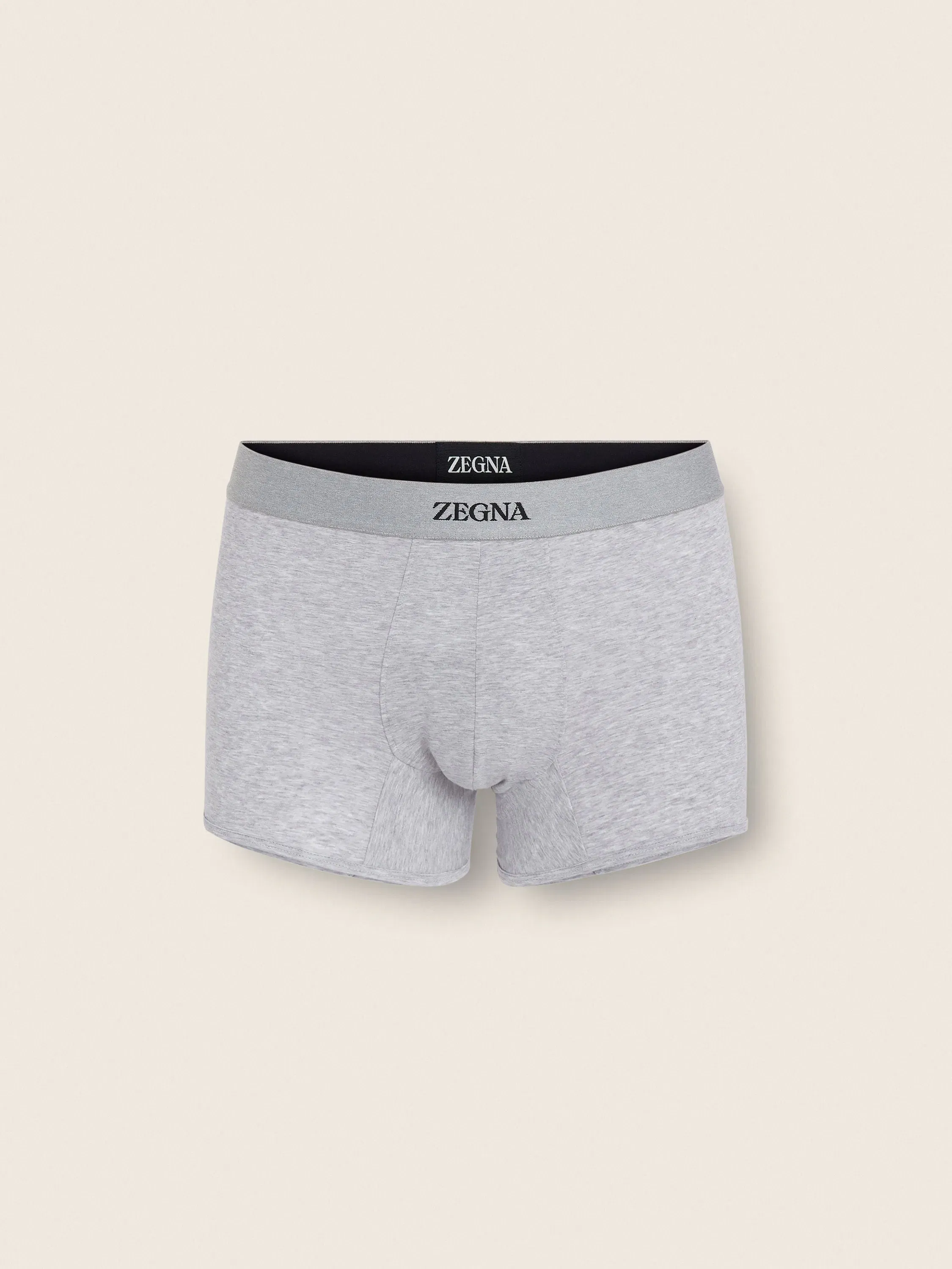 Zegna Grey Mlange Cotton Trunks