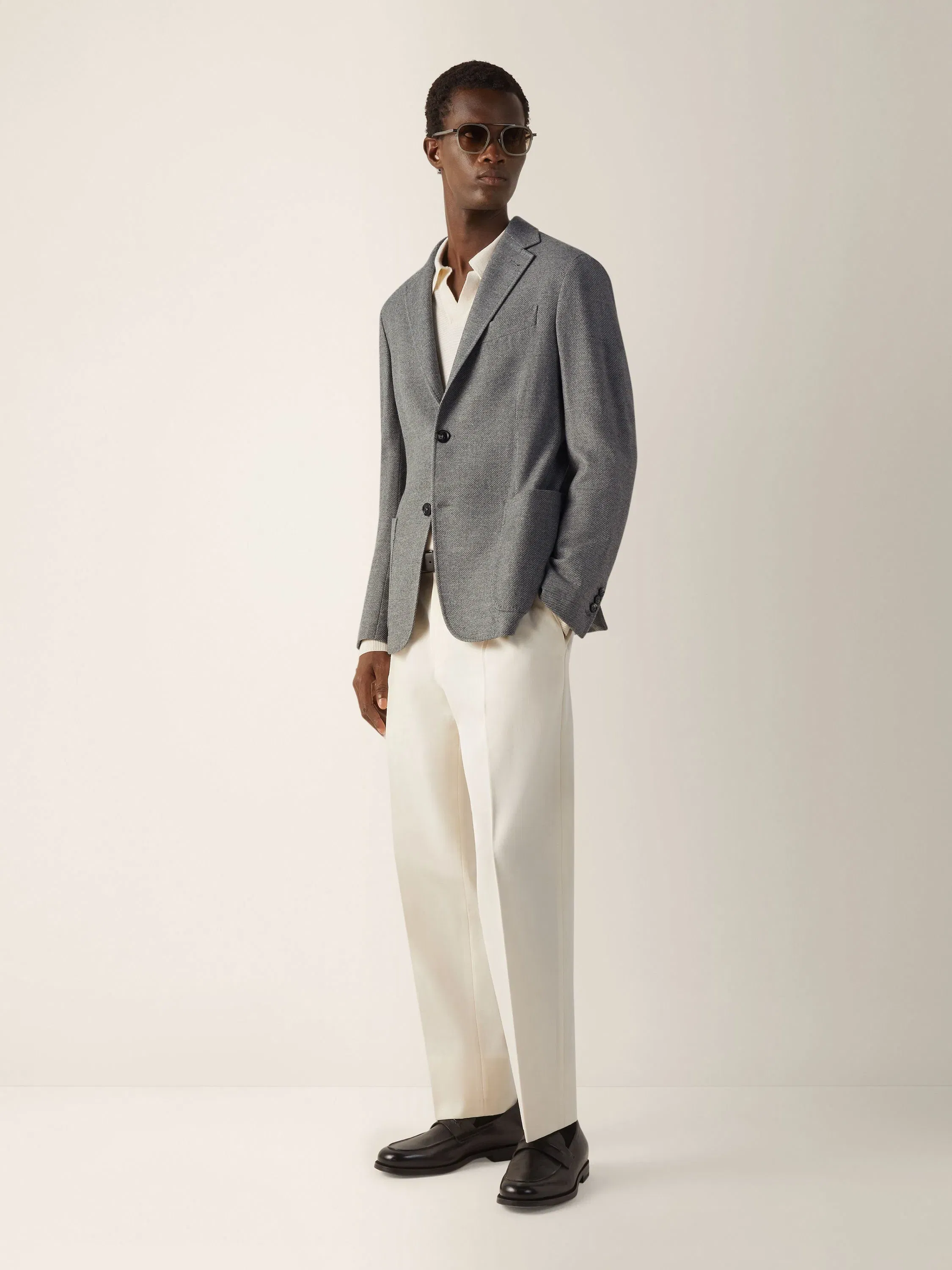 Zegna Grey Mlange Trofeo Cashmere Jacket