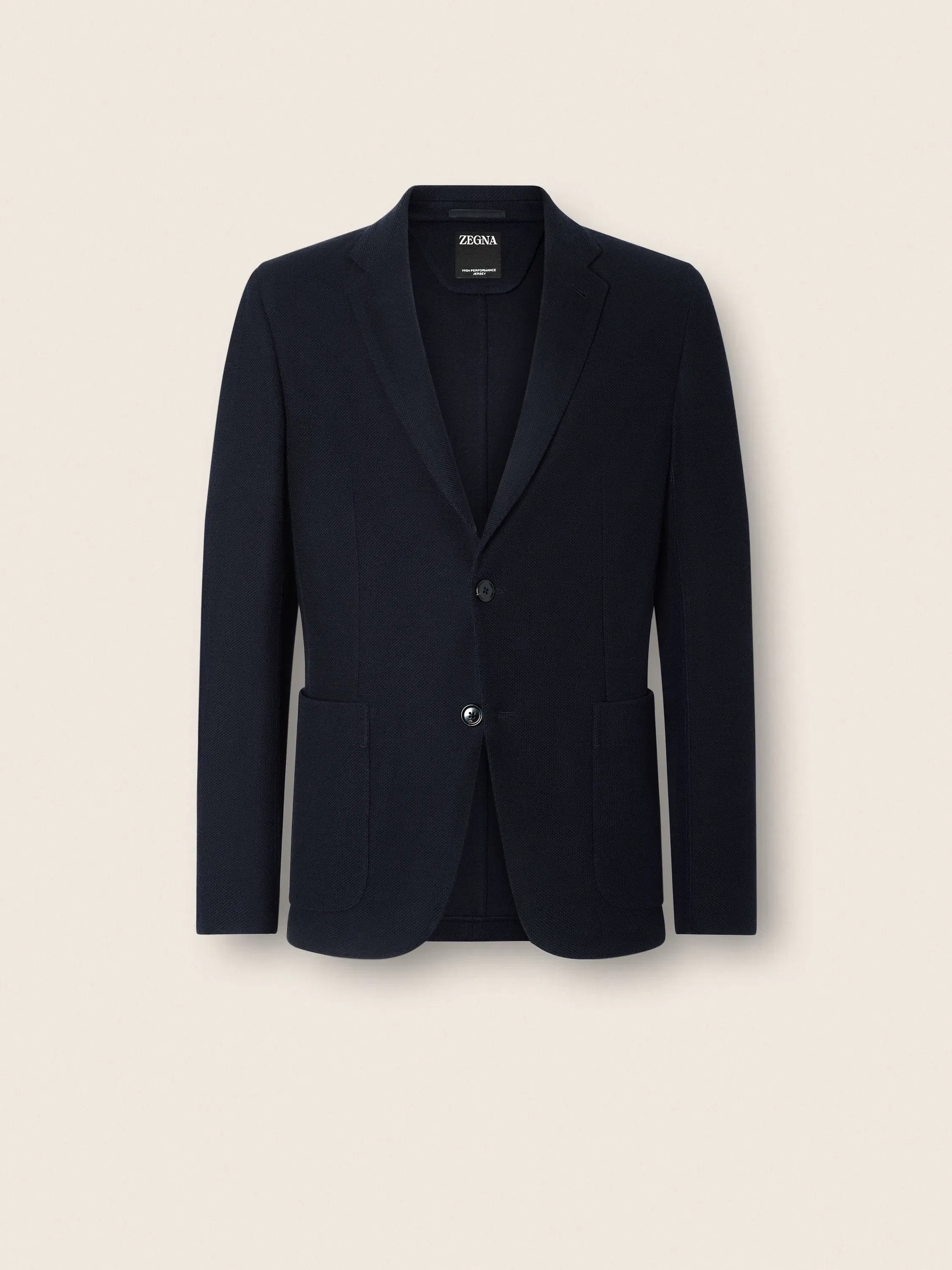 Zegna Navy Blue High Performance Jersey Jacket