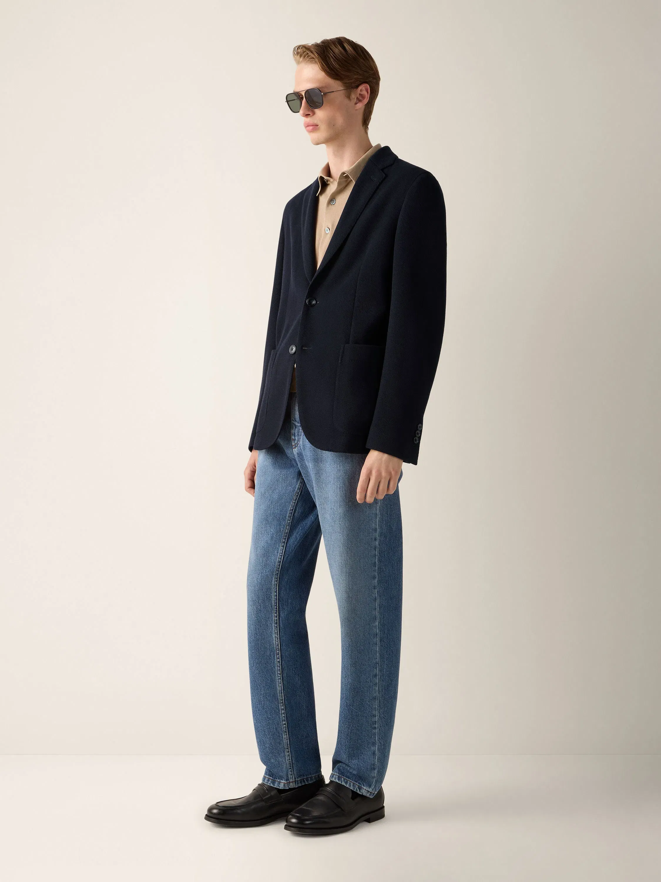 Zegna Navy Blue High Performance Jersey Jacket