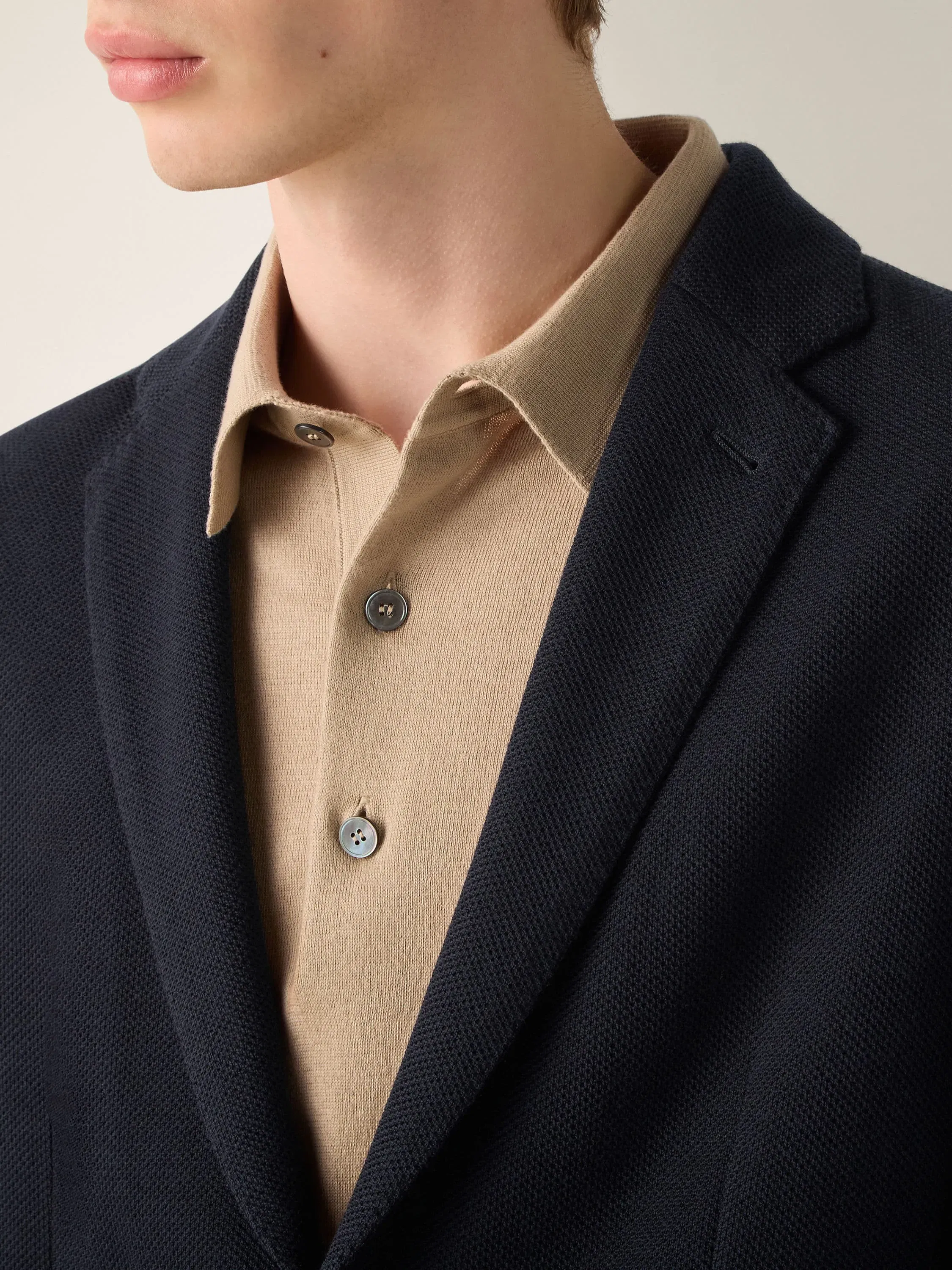 Zegna Navy Blue High Performance Jersey Jacket