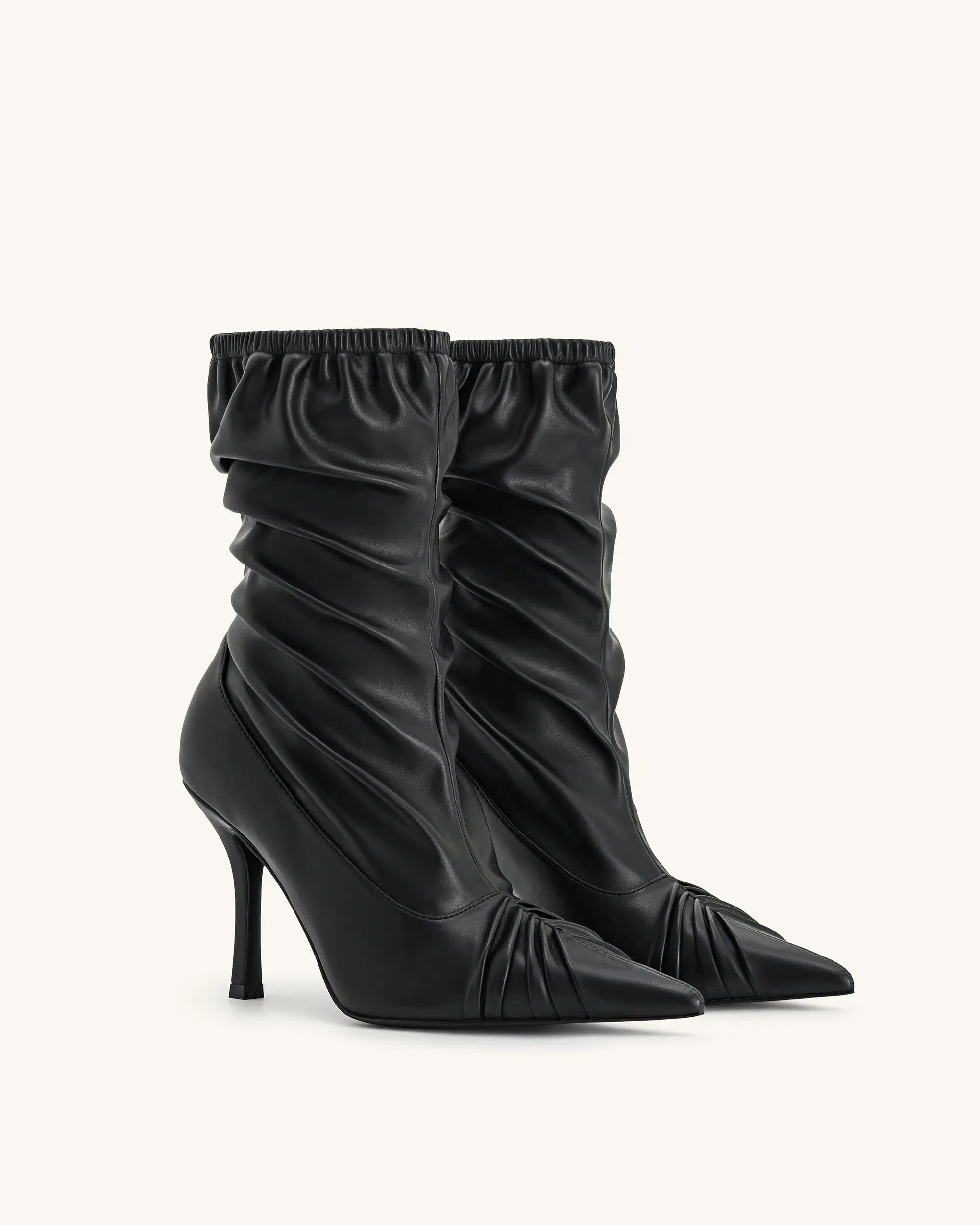 Jw Pei Joanne Paneled Detailing Leather Ankle Boots Black