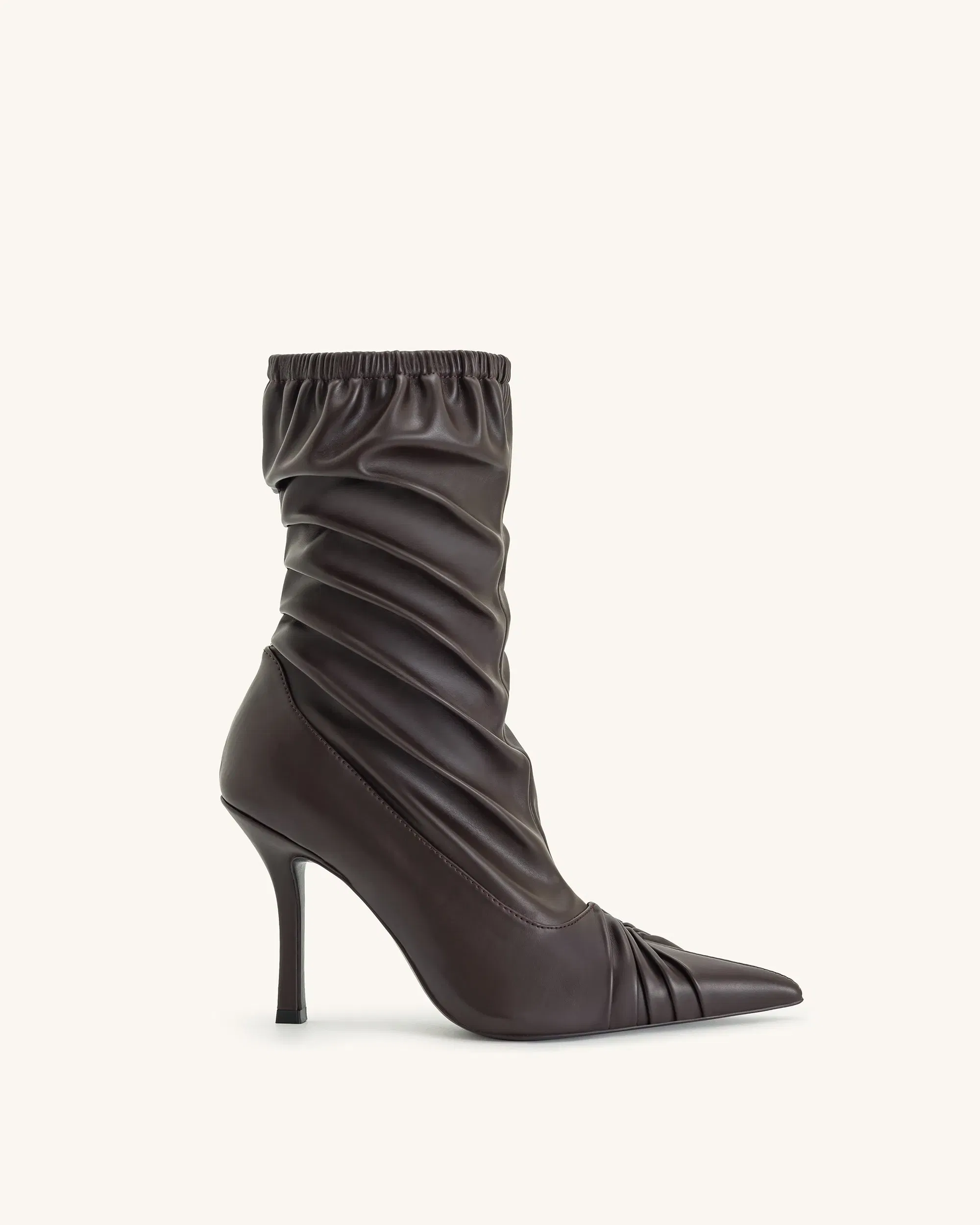 Jw Pei Joanne Paneled Detailing Leather Ankle Boots Burgundy