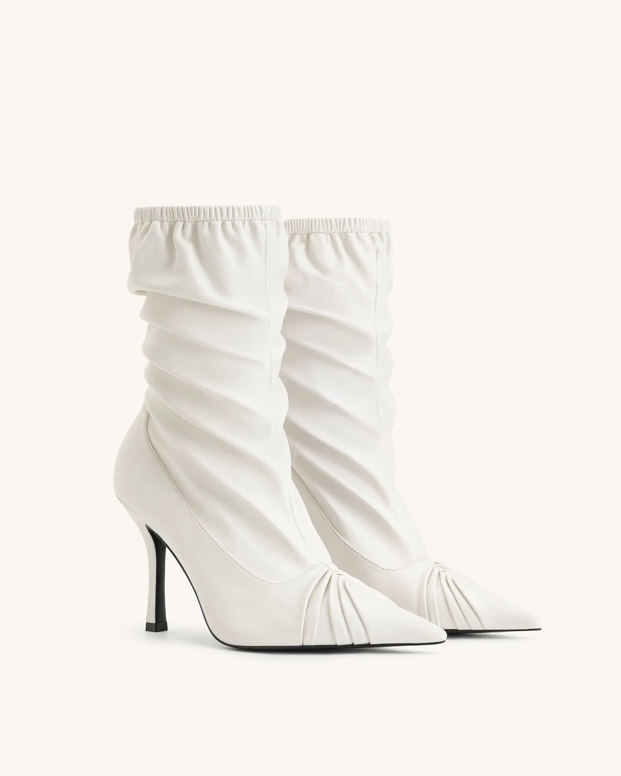 Jw Pei Joanne Paneled Detailing Leather Ankle Boots White