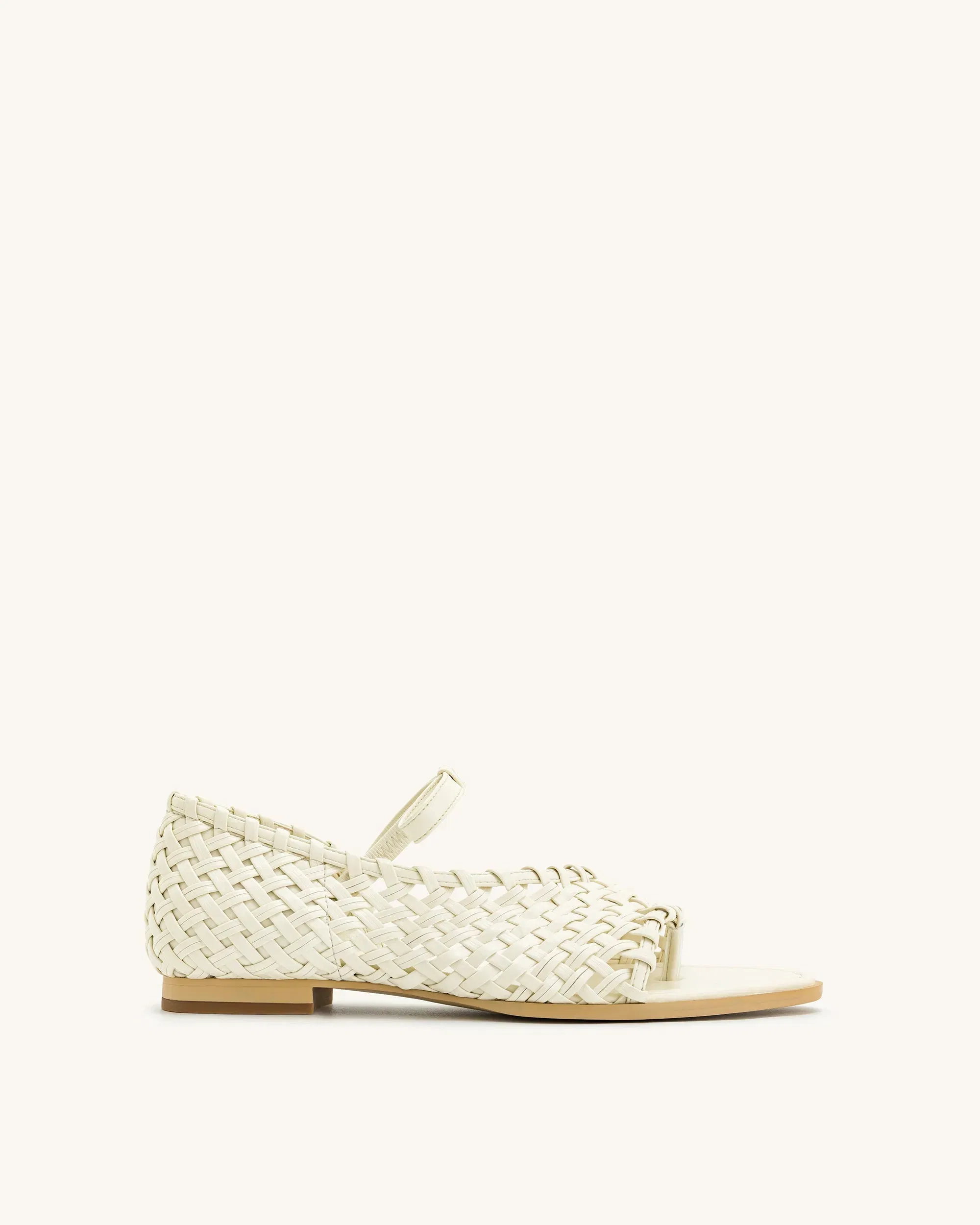 Jw Pei Jocelyn Weave Strap Flip Flops Beige