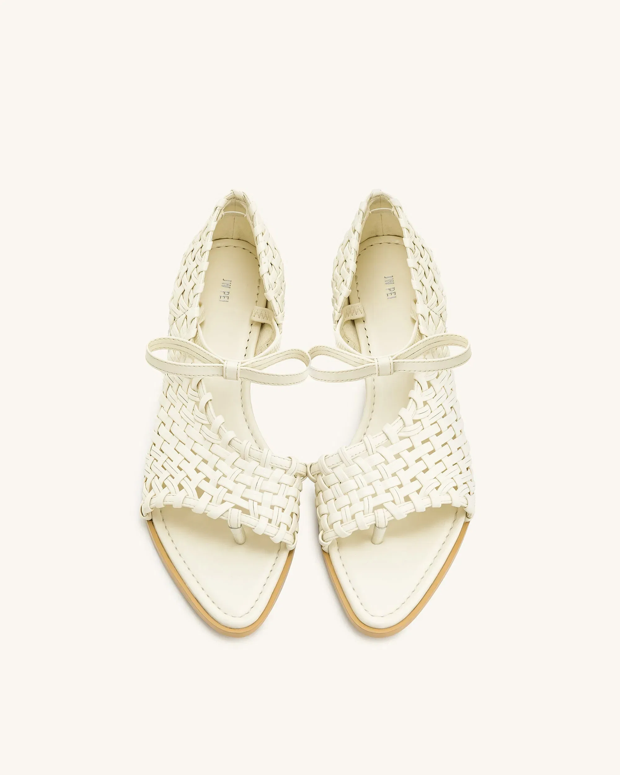 Jw Pei Jocelyn Weave Strap Flip Flops Beige