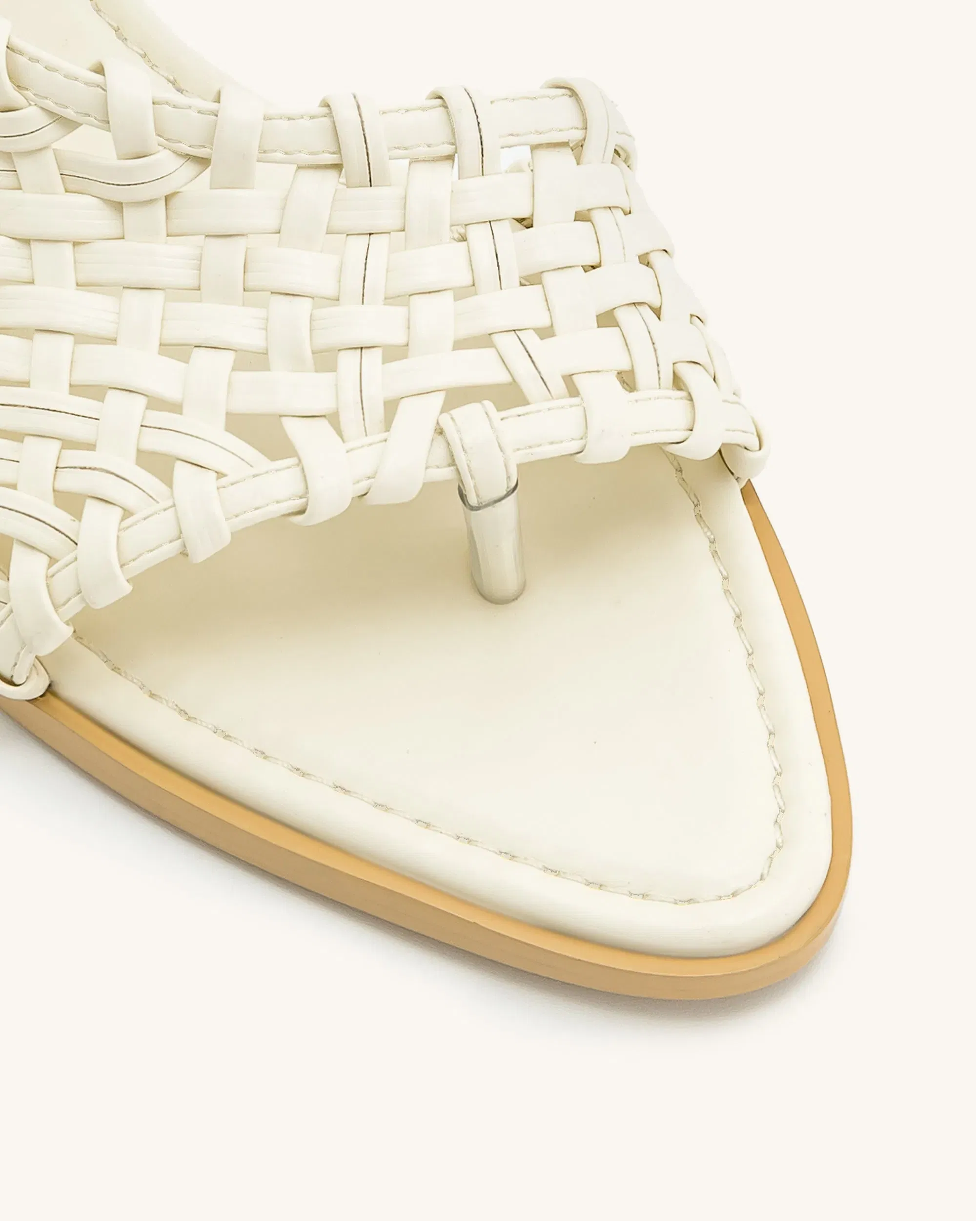 Jw Pei Jocelyn Weave Strap Flip Flops Beige