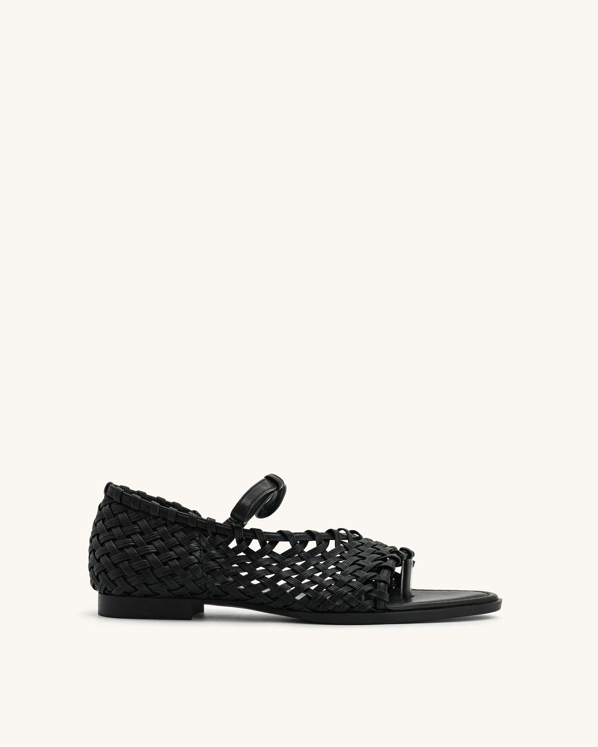 Jw Pei Jocelyn Weave Strap Flip Flops Black
