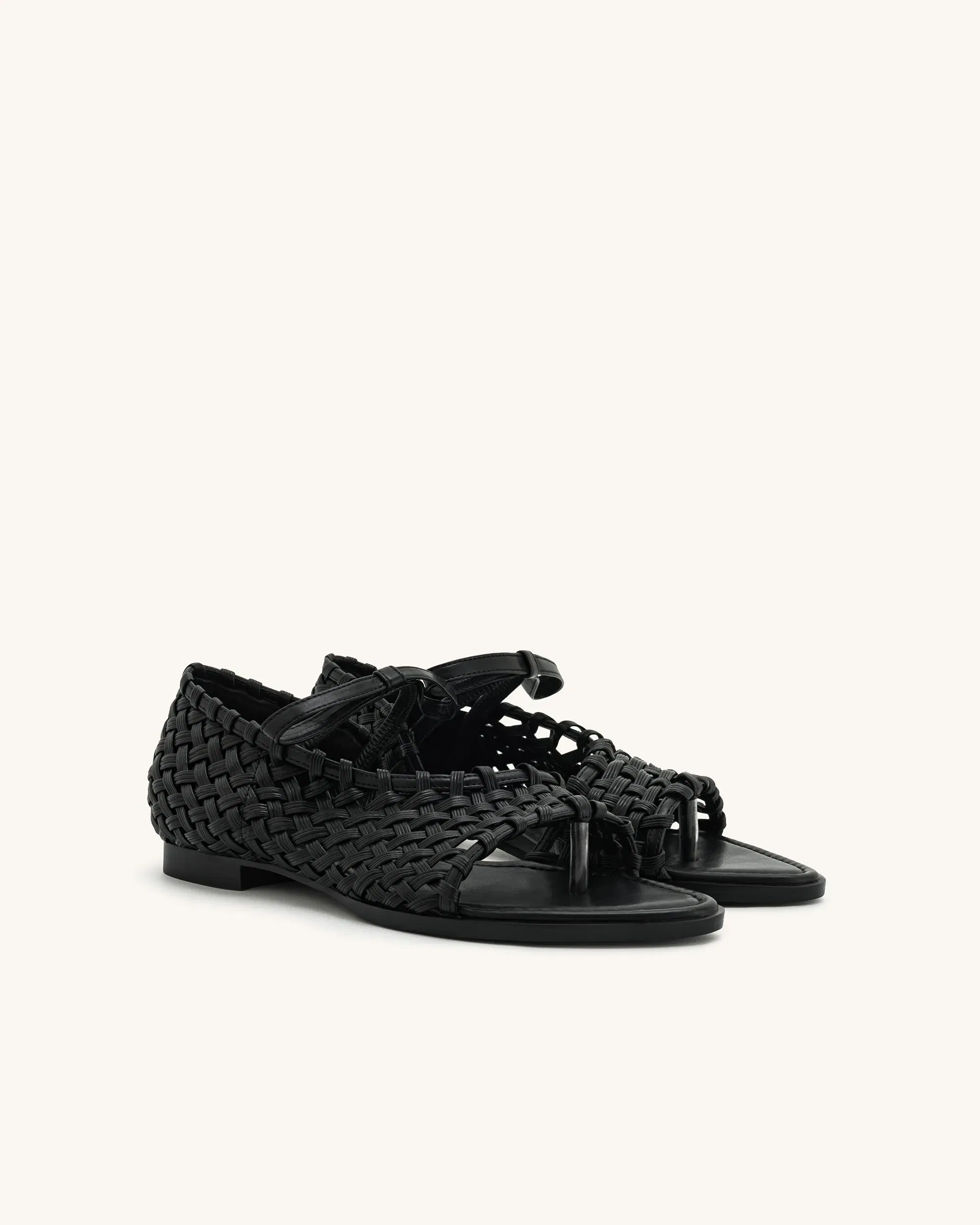 Jw Pei Jocelyn Weave Strap Flip Flops Black