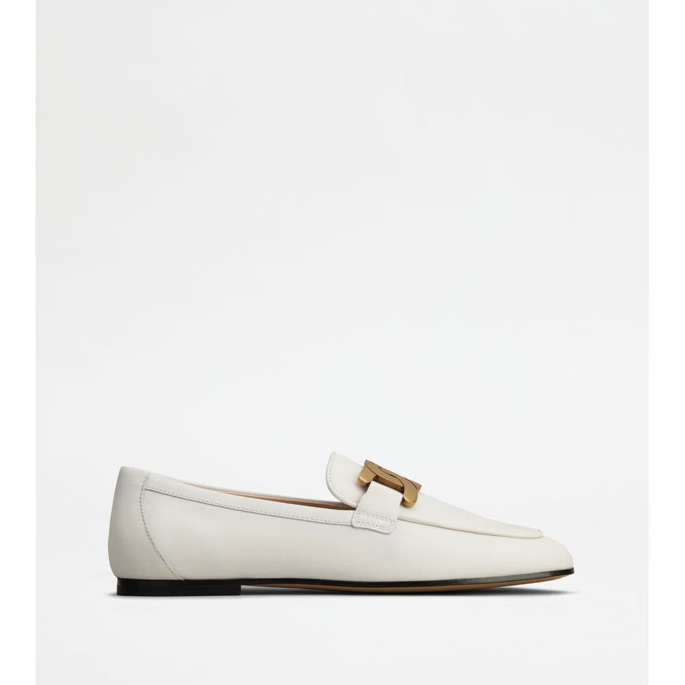 Tods Kate Loafers In Leather White Womens