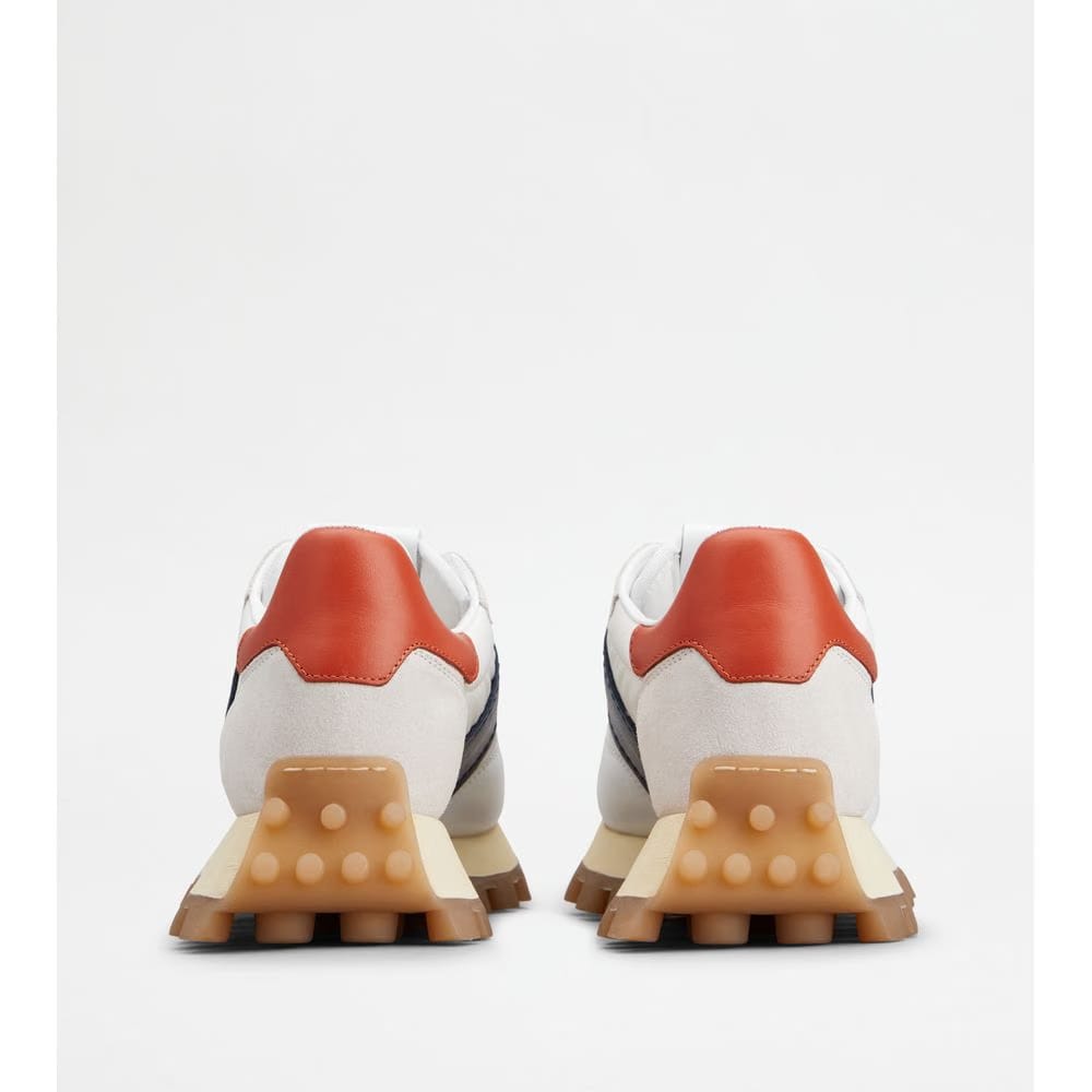 Tods Sneakers Tods 1T In Leather And Fabric White Blue Orange Womens
