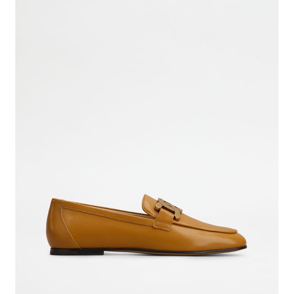 Tods Kate Loafers In Leather Brown Womens