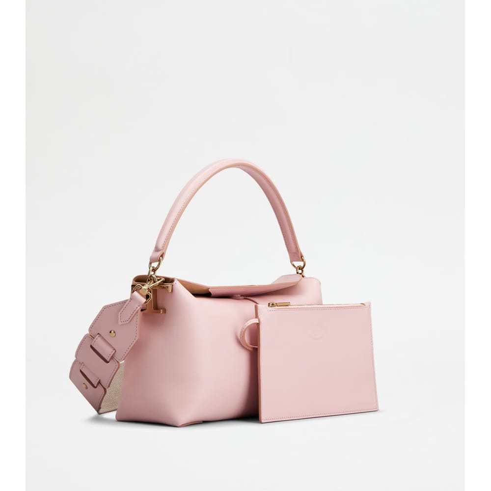 Tods T Case Shoulder Bag In Leather Mini Pink