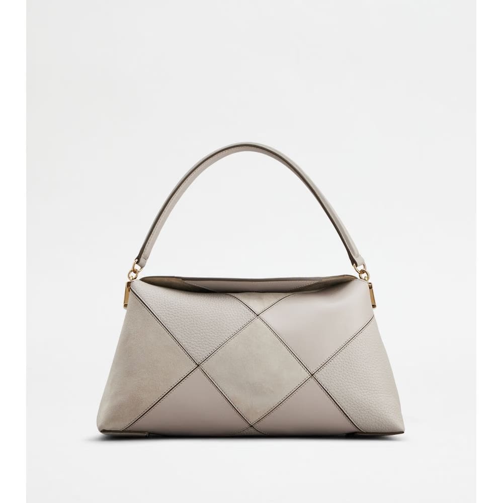 Tods T Case Tote Messenger Bag In Leather Small Grey