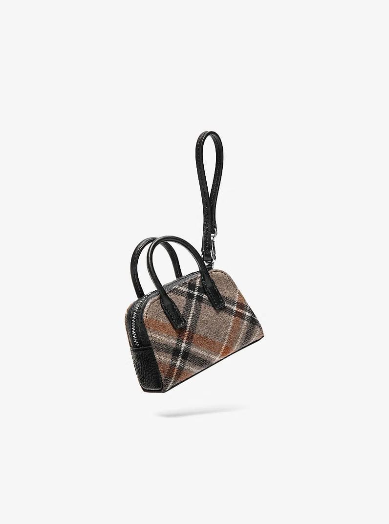 Michael Kors Ashton Wool Blend Bag Charm Black