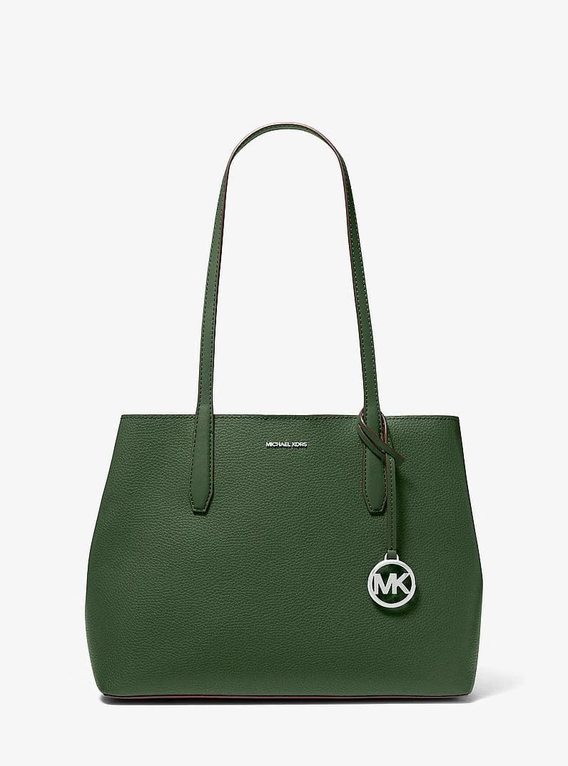 Michael Kors Avalon Medium Pebbled Leather Tote Bag Amazon Green
