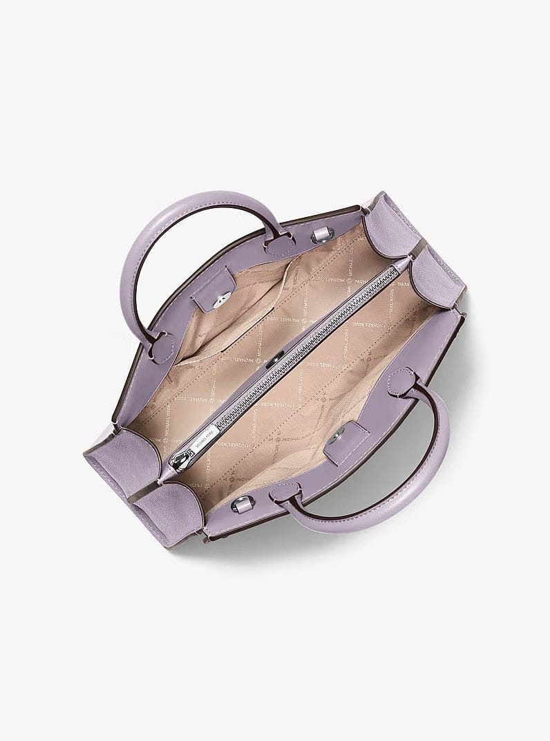 Michael Kors Greta Medium Leather Satchel Lilac