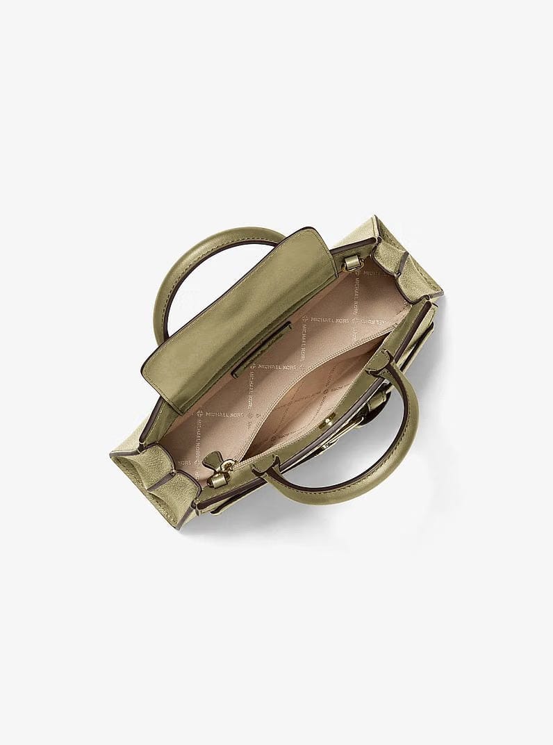 Michael Kors Greta Small Leather Convertible Crossbody Bag Oregano