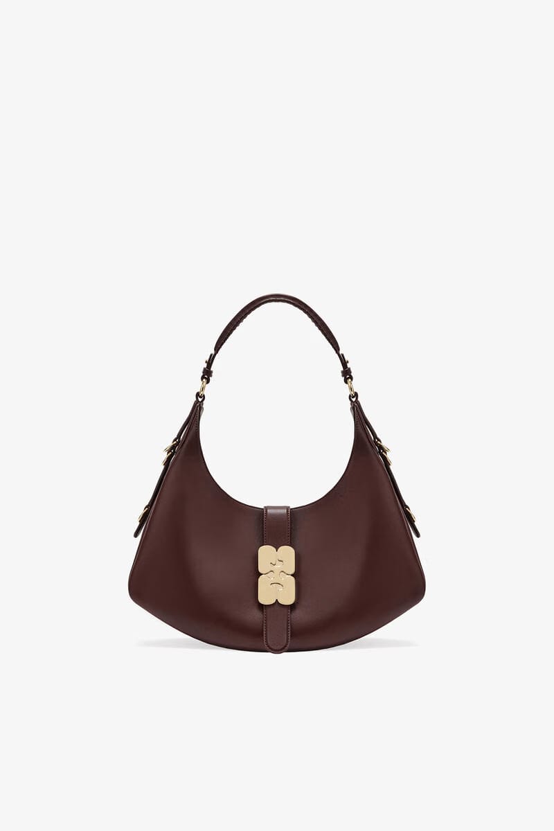 Ganni Chicory Coffee Brown Small Kat Bag