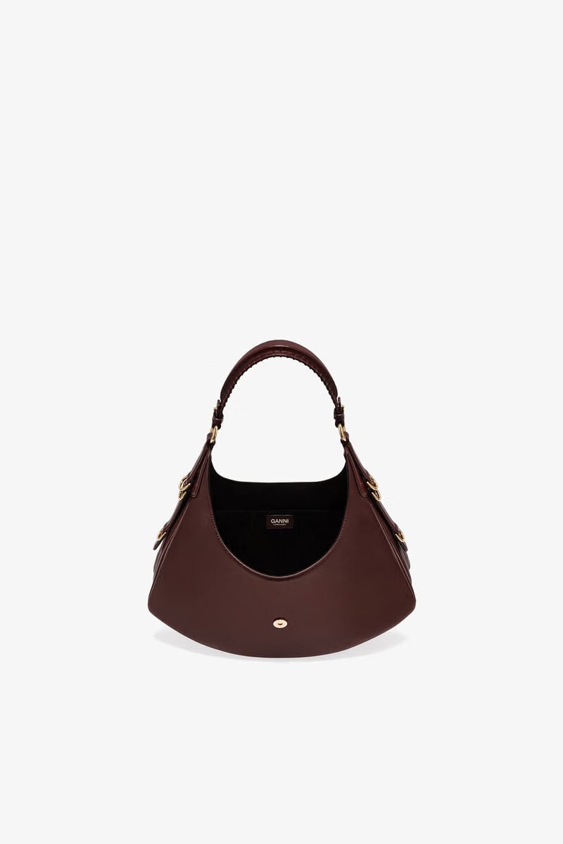 Ganni Chicory Coffee Brown Small Kat Bag