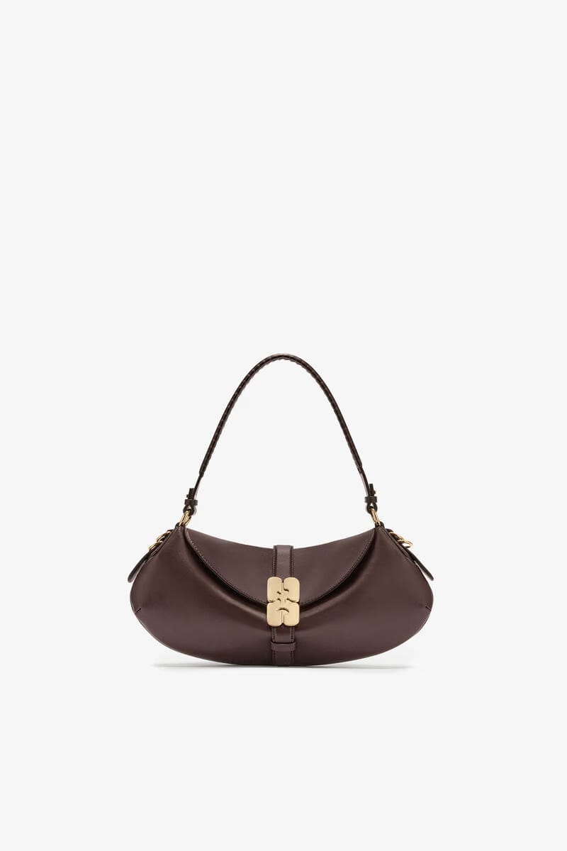 Ganni Chicory Coffee B - Kat Bag In Brown